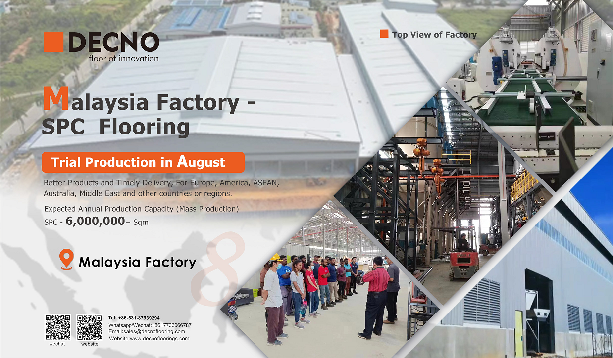 Fábrica de Malasia| Producción de prueba de pisos SPC en agosto
